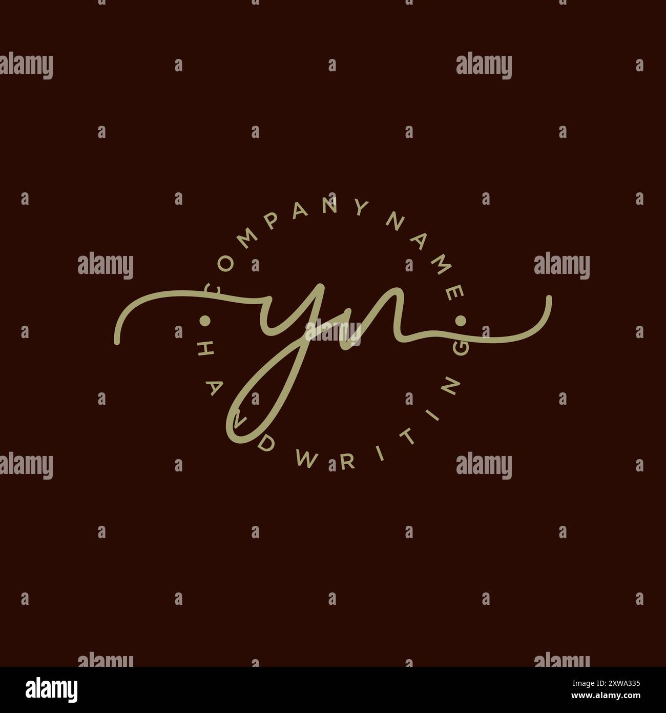 YN Initial Handschriftenlogo Stock Vektor