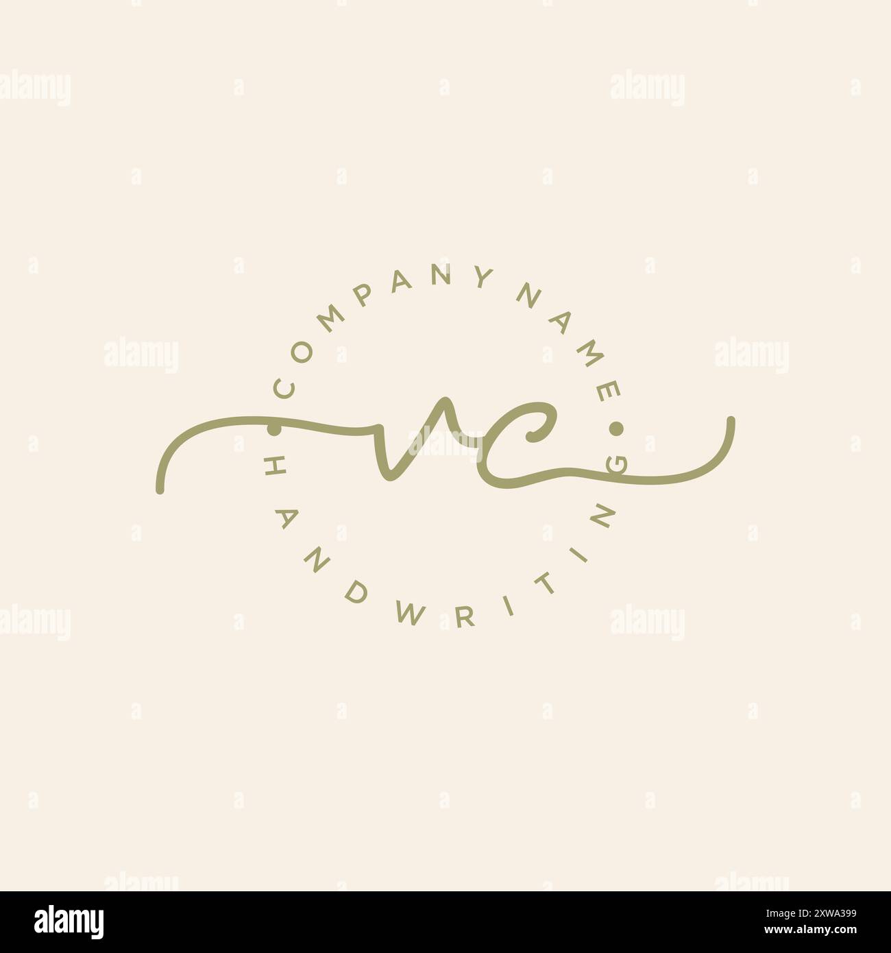 VC-Logo für die erste Handschrift Stock Vektor