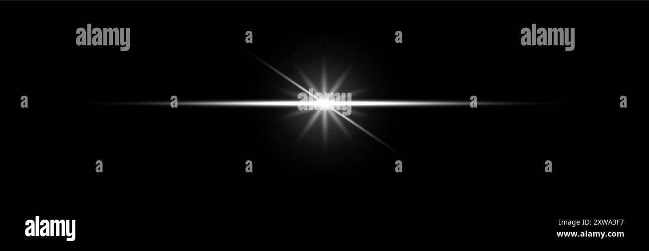 Weißes Funkeln. Helles Licht. Streulicht Stock Vektor