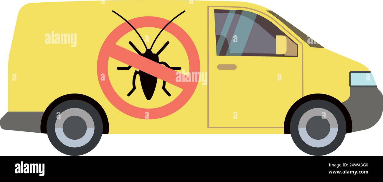 Farbsymbol für Insektizid-Service-Van. Professionelle Schädlingsbekämpfung Stock Vektor