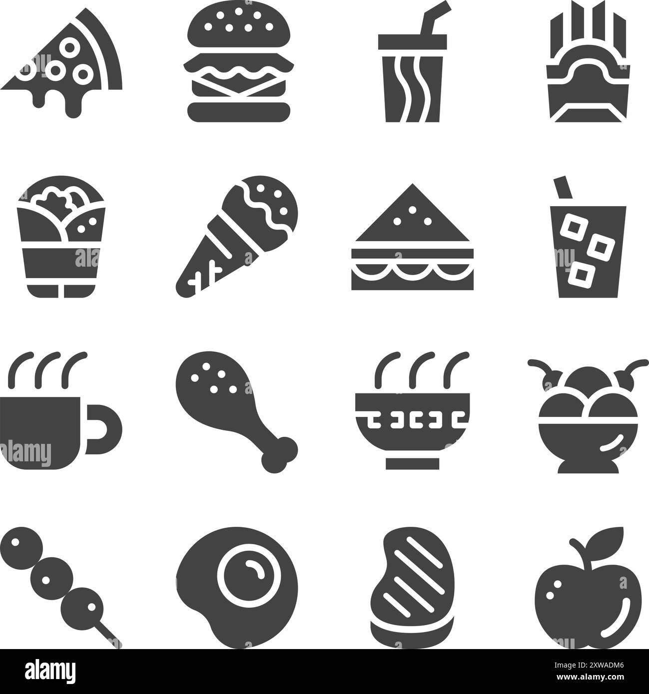 Essen und Trinken solides Symbol, Vektor und Illustration Stock Vektor