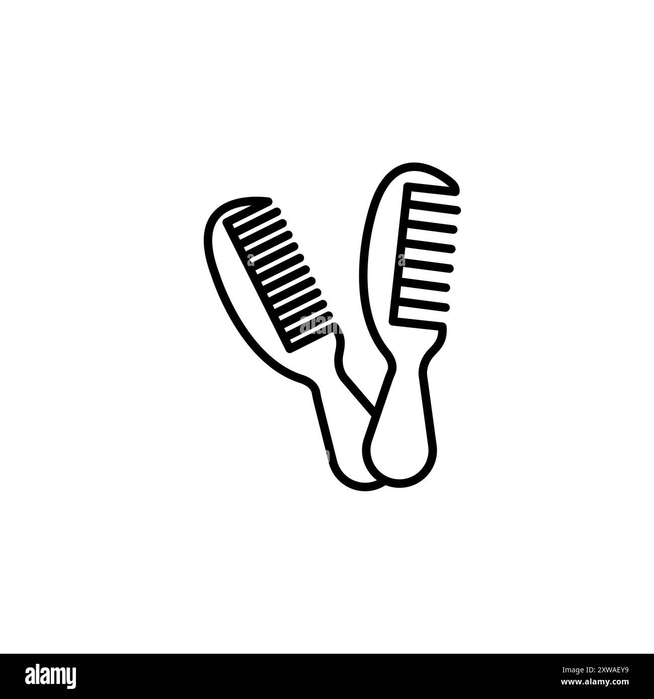 Symbol für die Friseurkammlinie auf weißem Hintergrund Stock Vektor