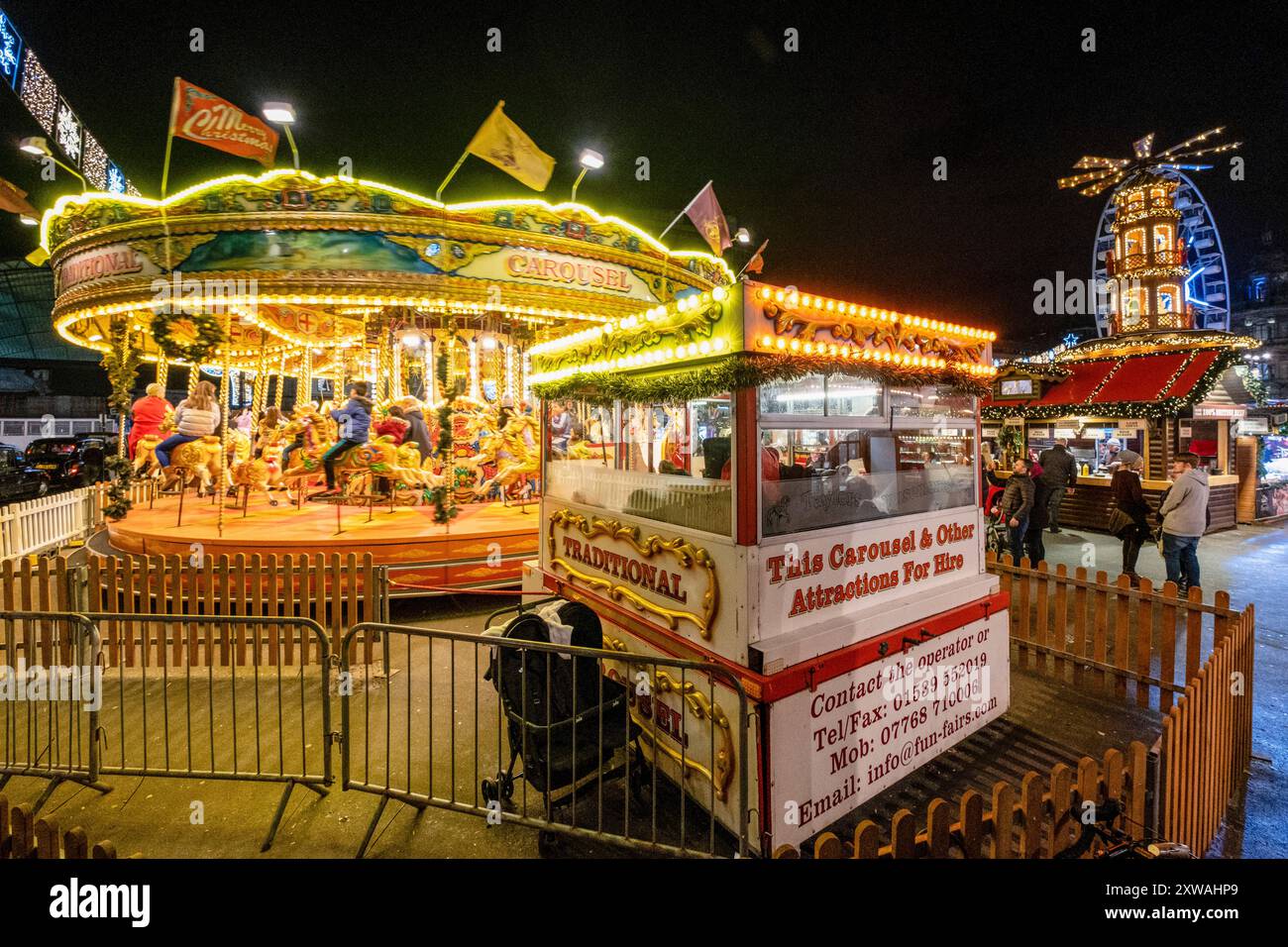 George Square Christmas Market, Glasgow, Lowlands, Großbritannien Stockfoto