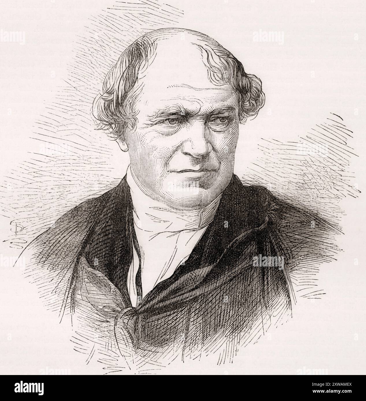 William Whewell, 1794–1866. Englischer Universalgelehrter, Wissenschaftler, anglikanischer Priester, Philosoph, Theologe, und Wissenschaftshistoriker. Aus Cassells Illustrated History of England, veröffentlicht um 1880. Stockfoto