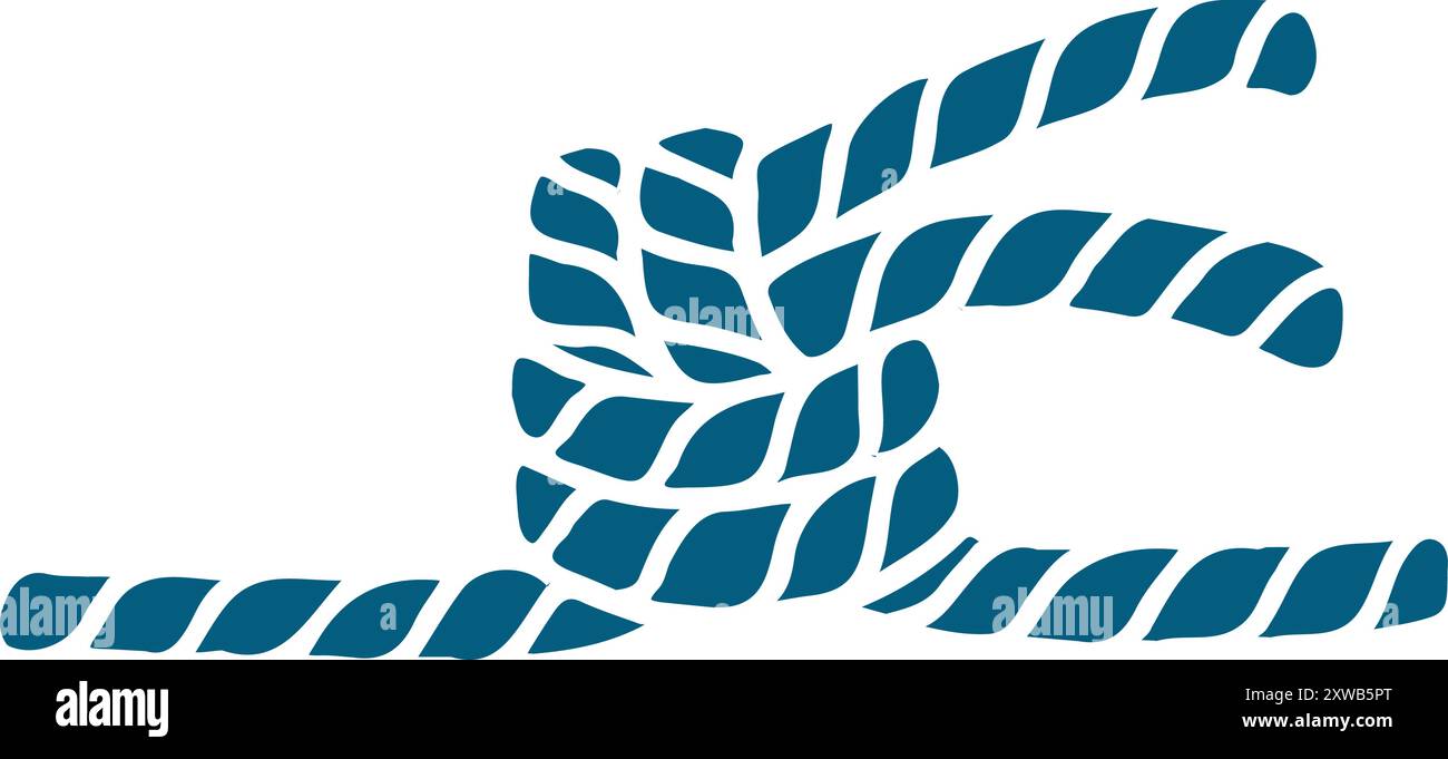 Meeresknoten. Verdrehte Seilschlaufe. Kabelskizze Stock Vektor