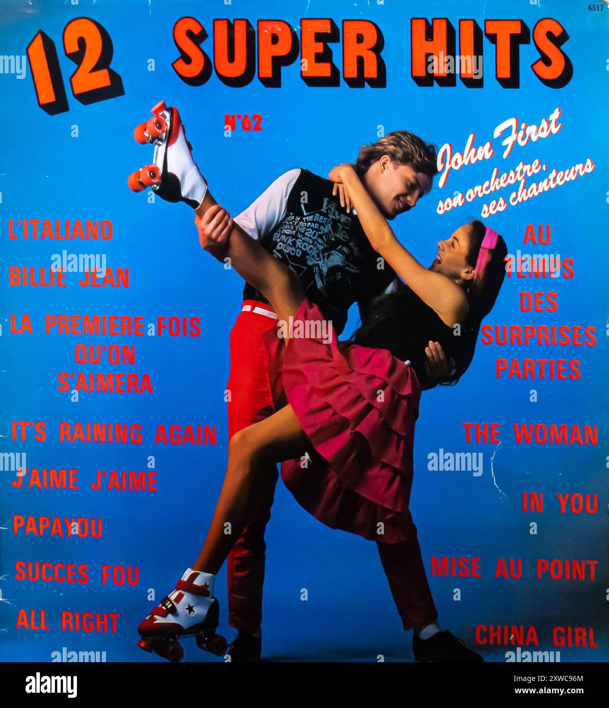 John First, Son Orchestre, SES Chanteurs – 12 Super Hits N°62 – Label: Les Tréteaux International France Stockfoto