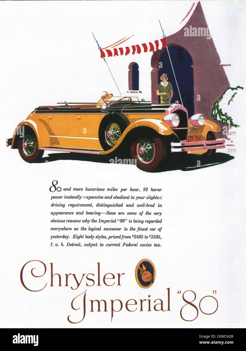 1928 Chrysler Imperial 80 Anzeige Stockfoto