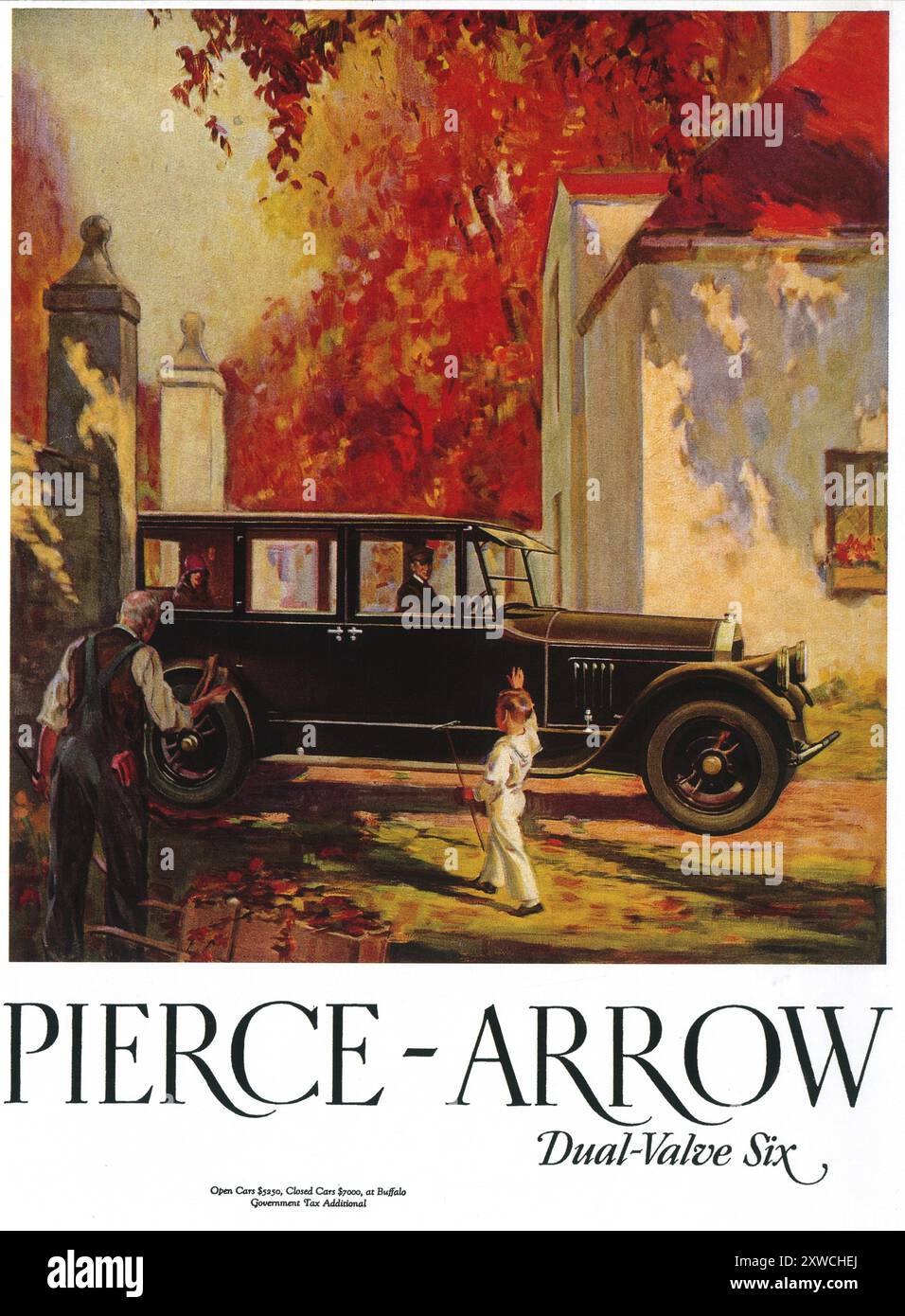 1925 Pierce Arrow Dual Valve Six Car Werbung Stockfoto