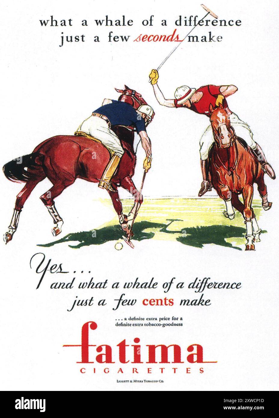 1929 Fatima Zigaretten Ad Stockfoto