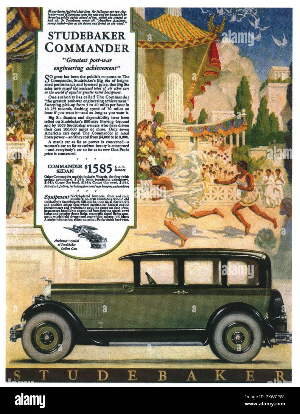 1927 Studebaker Commander Car Ad Stockfoto