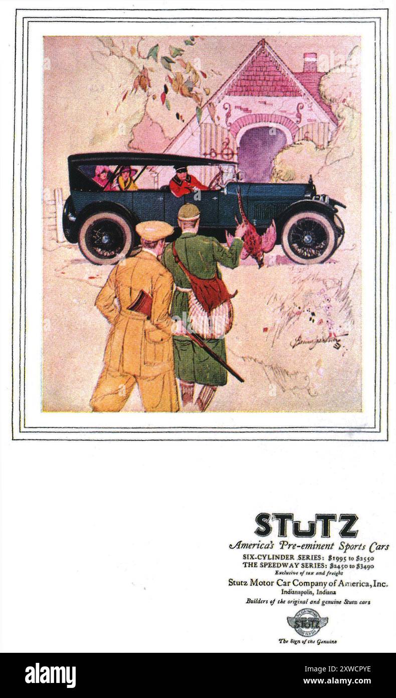 1924 Stutz Sports Coupé Ad – „Amerikas herausragende Sportwagen“ Stockfoto