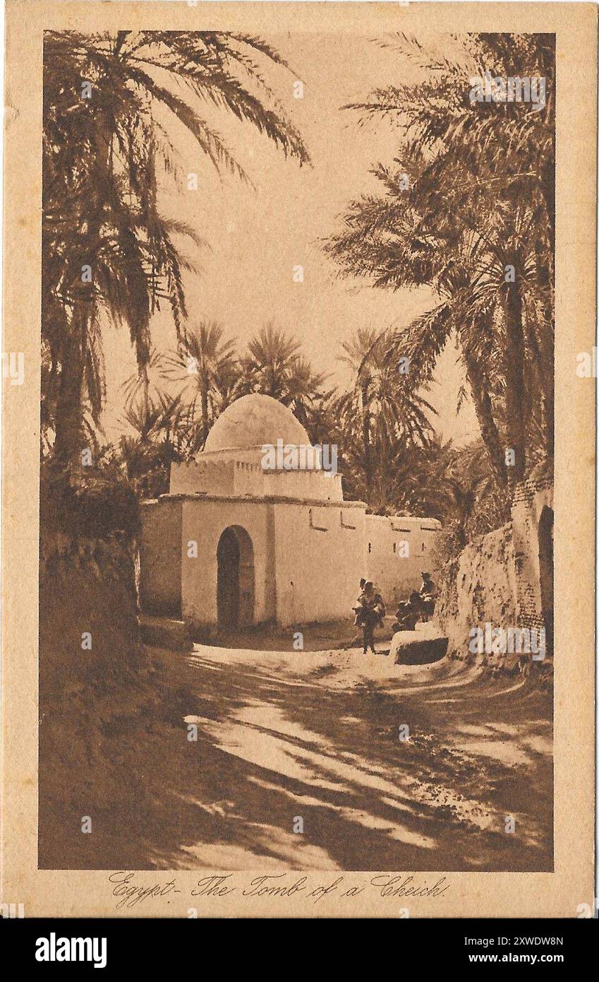 Set mit ägyptischen Postkarten aus meiner Familiensammlung aus den 1900er Jahren Stockfoto