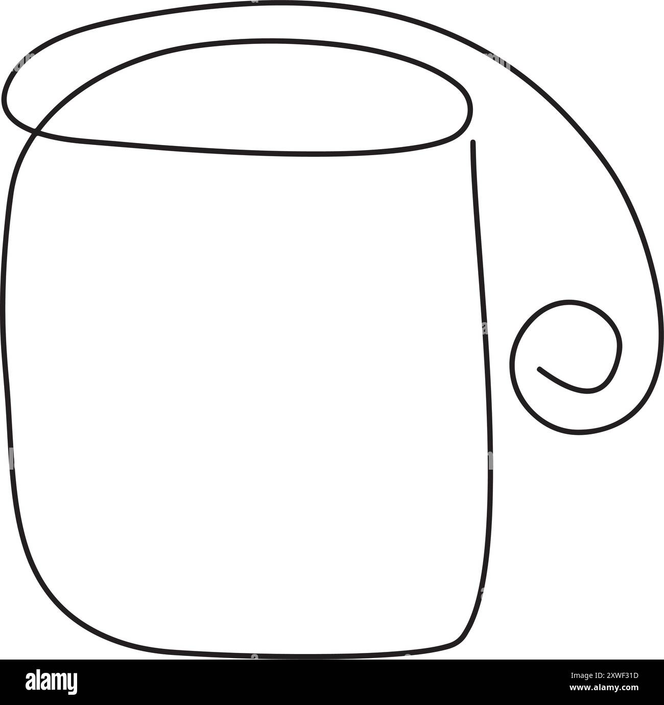 Durchgehende Linie zeichnen von Tasse Kaffee. Vector Illustration Stock Vektor