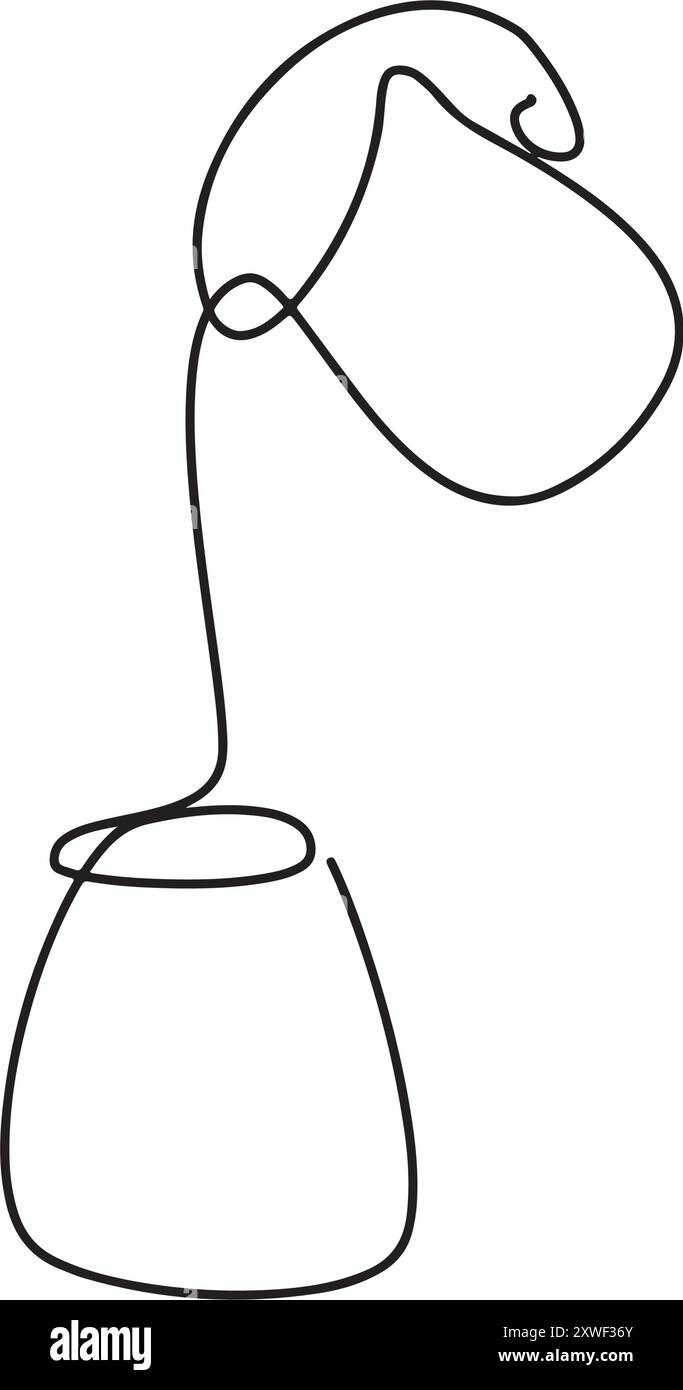 Set aus Strichkunst, in der der Barista Milch zum Kaffee gießt. Linie Fortsetzung Zeichnung der Staff Kaffee Vektor Illustration. Minimalistisch Stock Vektor