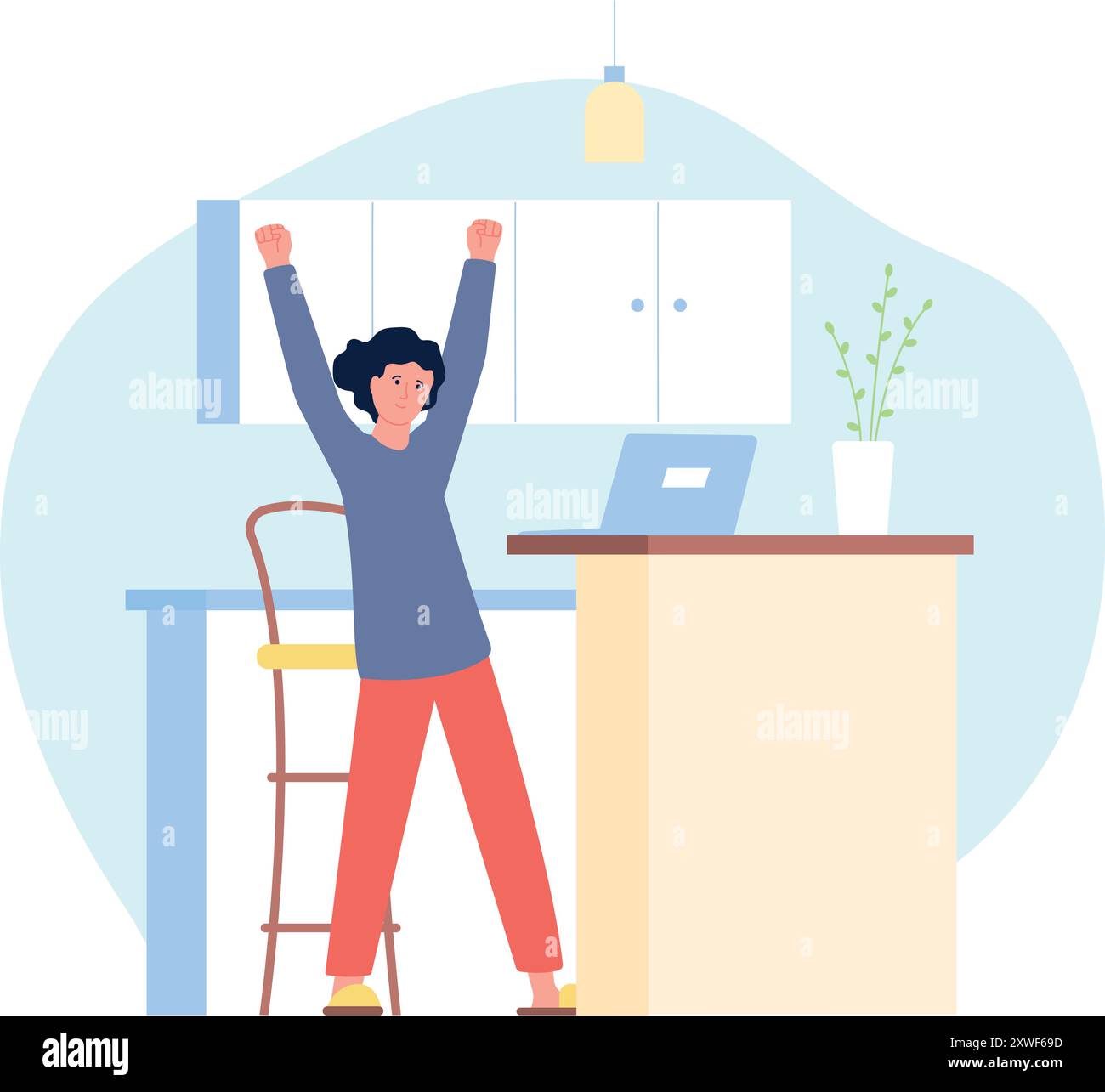 Büroübung. Remote-Workout für Mitarbeiter. Fitnesstraining Stock Vektor