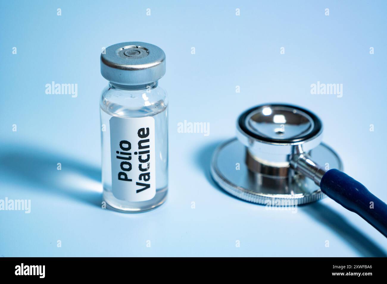 Nahaufnahme des Polio-Impfstoffes,Konzept der medizinischen Gesundheit Stockfoto