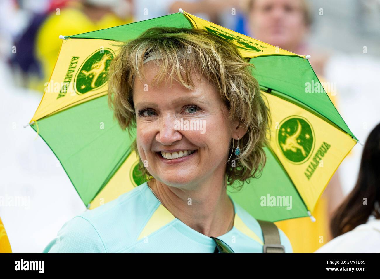 Marseille, Frankreich. Juli 2024. Fan der Matildas, FRA, Olympische Spiele Paris 2024, Fussball Frauen, Deutschland (GER) vs Australien (aus), 1. Spieltag, Gruppe B, 25.07.2024 Foto: Eibner-Pressefoto/Michael Memmler Credit: dpa/Alamy Live News Stockfoto