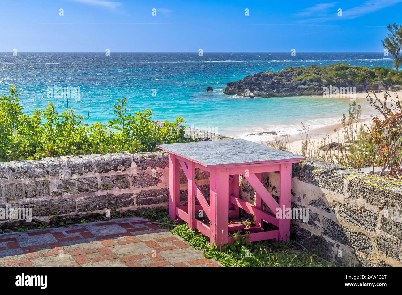Pink Table bei John Smiths Bay, Smith's, Bermuda Stockfoto