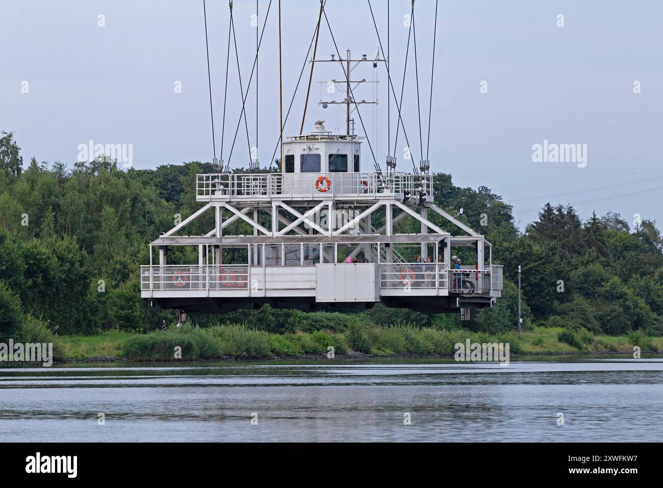 Hängefähre, Transporterbrücke, Kieler Kanal, Rendsburg, Schleswig-Holstein, Deutschland Stockfoto