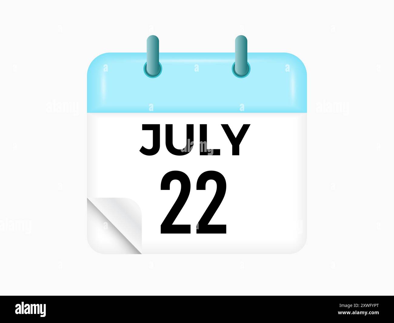 Juli: Kalender- und Zeitplaner. Erinnerung an das Symbol „Tageskalender“. Vektorabbildung. Stock Vektor