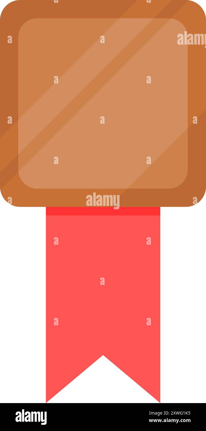 Bronzemedaille. Quadratische Bronzemedaille. Stock Vektor