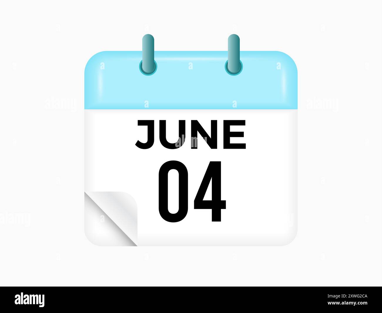 Juni: Kalender- und Zeitplaner. Erinnerung an das Symbol „Tageskalender“. Vektorabbildung. Stock Vektor