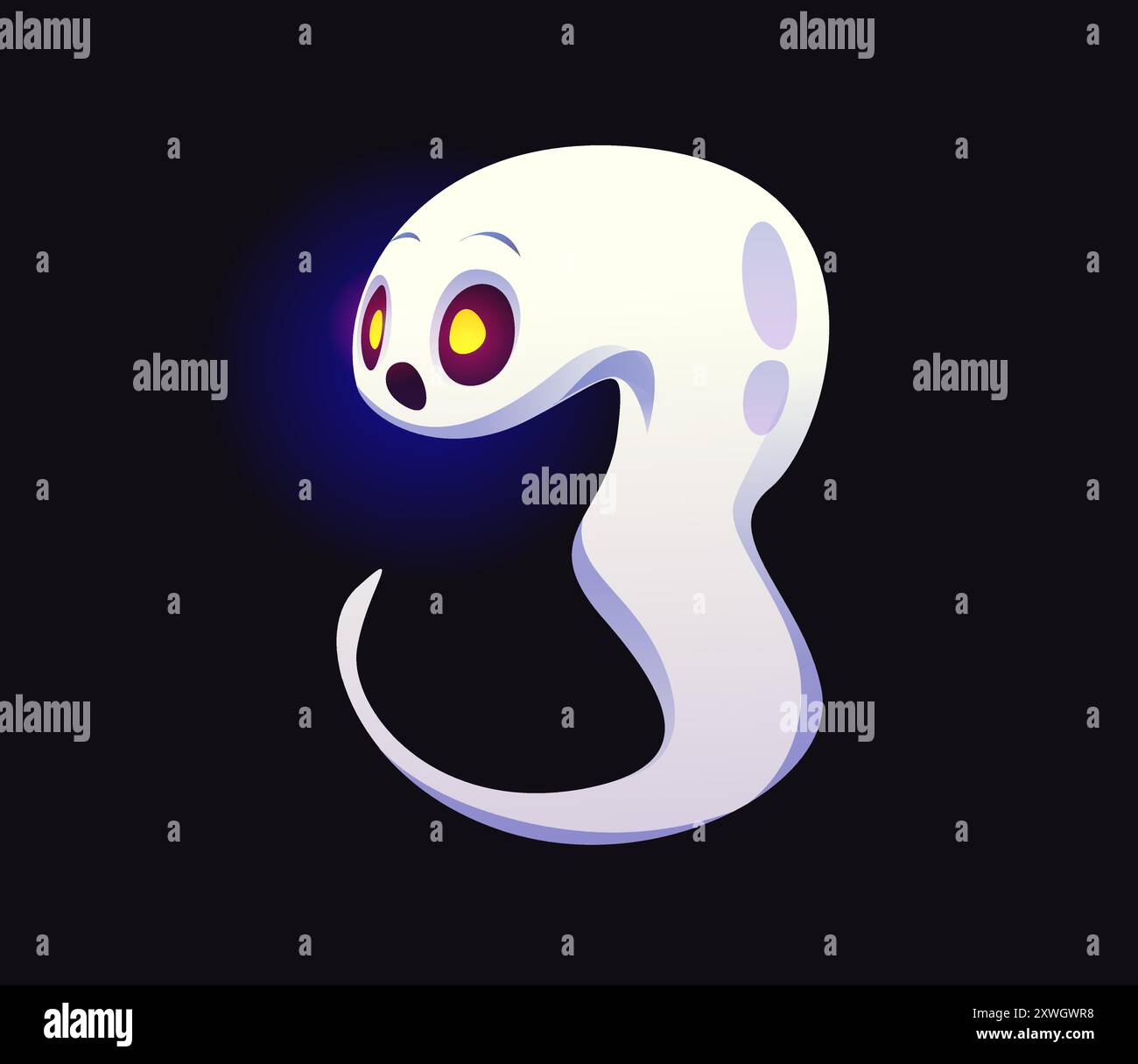 Nummer drei: Halloween-Geisterschrift, gruselige Schrift, Horror-böse Schrift, gruseliges Monster-Alphabet. Zeichentricksymbol lustig 3, mathematisches Zahlenzeichen in Form von überraschtem Spott. Isolierte mathematische Ziffer des Vektors Stock Vektor