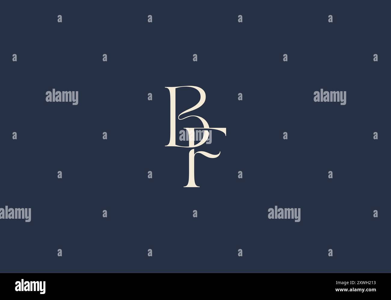 Logo-Typografie Buchstaben B und F verbunden. Serifenlogo mit Monogramm. Bearbeitbare Farbe Stock Vektor