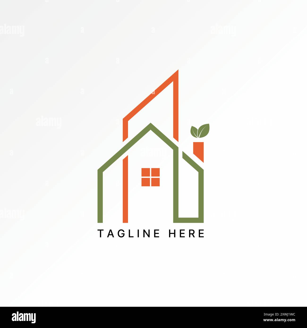 Logo Design Grafikkonzept abstrakte kreative Premium Vektormaterial einfache Linienbau wiederverwendbare Blätter. Damit zusammenhängendes Treibhaus umweltfreundlich Stock Vektor