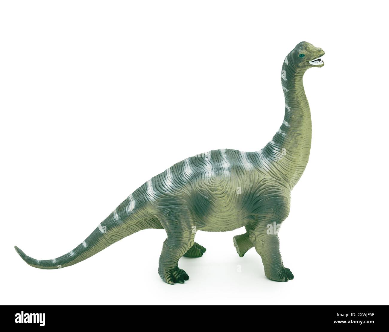 Plastikspielzeug-Dinosaurier isoliert auf weiß Stockfoto