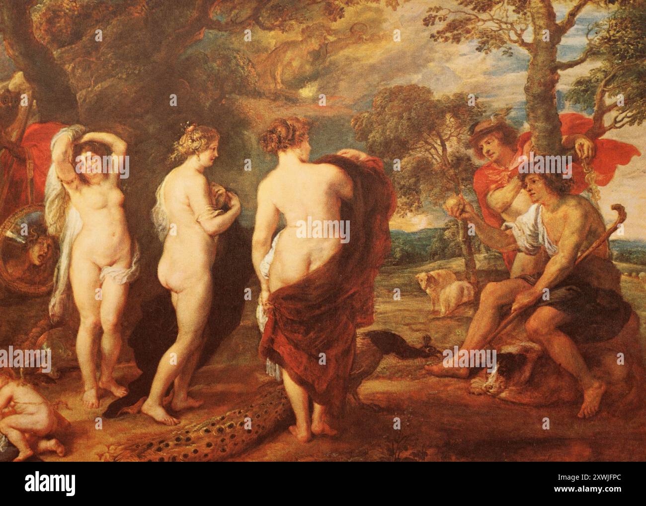Gemälde von Peter Paul Rubens (* 28. Juni 1577 in Siegen; † 30. Mai 1640 in Antwerpen), flämischer Maler, das Urteil von Paris, eine berühmte Episode der griechischen Mythologie, historische, digital restaurierte Reproduktion eines Originals aus dem 19. Jahrhundert, Datum nicht angegeben“, Gemälde von Peter Paul Rubens (* 28. Juni 1577 in Siegen; † 30. Mai 1640 in Antwerpen), flämischer Maler, das Urteil des Paris, eine berühmte Episode der griechischen Mythologie, Historisch, digital restaurierte Reproduktion von einer Vorlage aus dem 19. Jahrhundert, Datum nicht angegeben Stockfoto