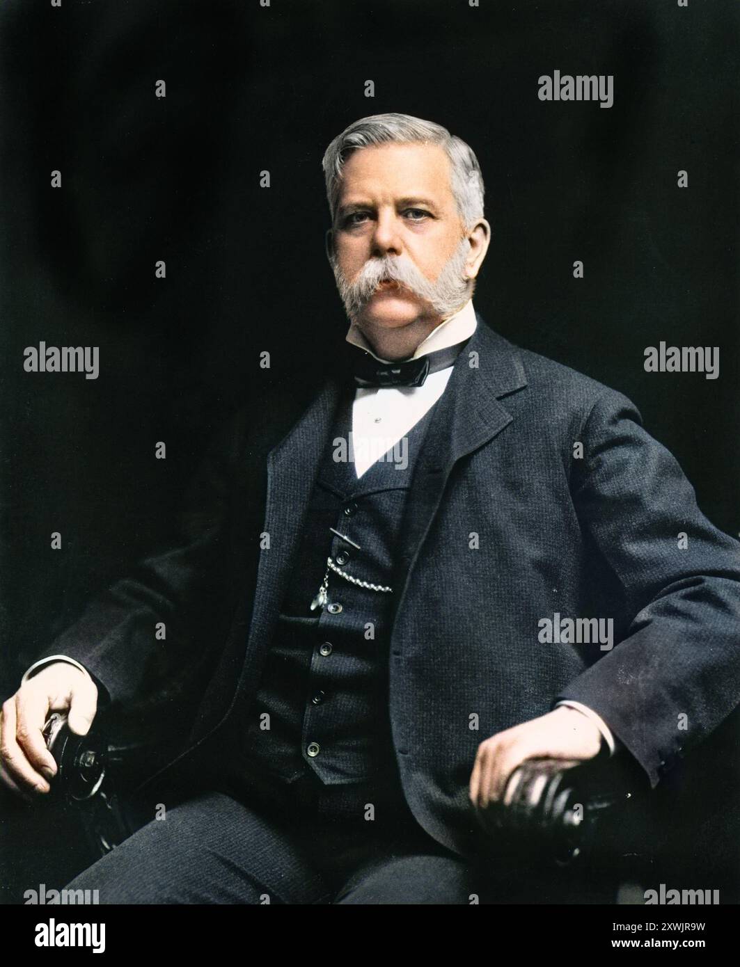 Porträt von George Westinghouse (1846–1914) - Erfinder und Industrieller. - Spätere Färbung. Stockfoto