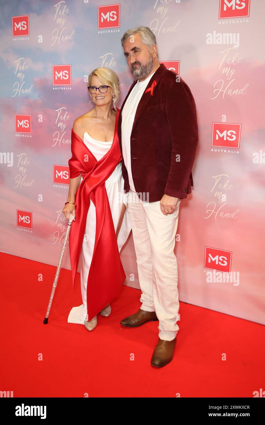 Sydney, Australien. August 2024. Executive Producer Claire Jensz und Autor/Regisseur John Raftopoulos auf dem roten Teppich bei der „Take My Hand“ Sydney Gala-Vorführung in Palace Cinemas, The Entertainment Quarter, lang Road, Moore Park. Richard Milnes/Alamy Live News Stockfoto