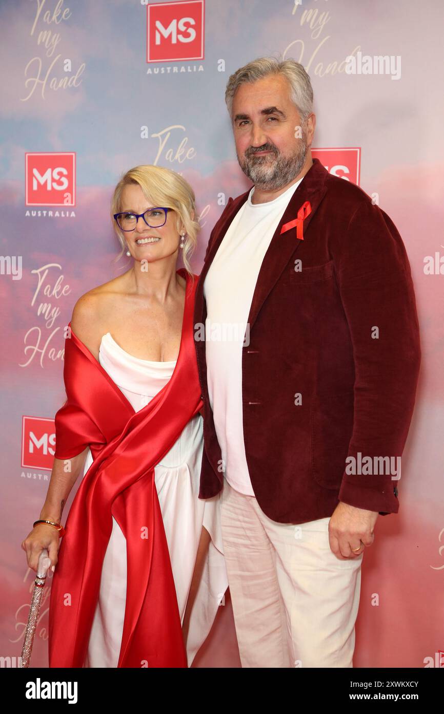 Sydney, Australien. August 2024. Executive Producer Claire Jensz und Autor/Regisseur John Raftopoulos auf dem roten Teppich bei der „Take My Hand“ Sydney Gala-Vorführung in Palace Cinemas, The Entertainment Quarter, lang Road, Moore Park. Richard Milnes/Alamy Live News Stockfoto