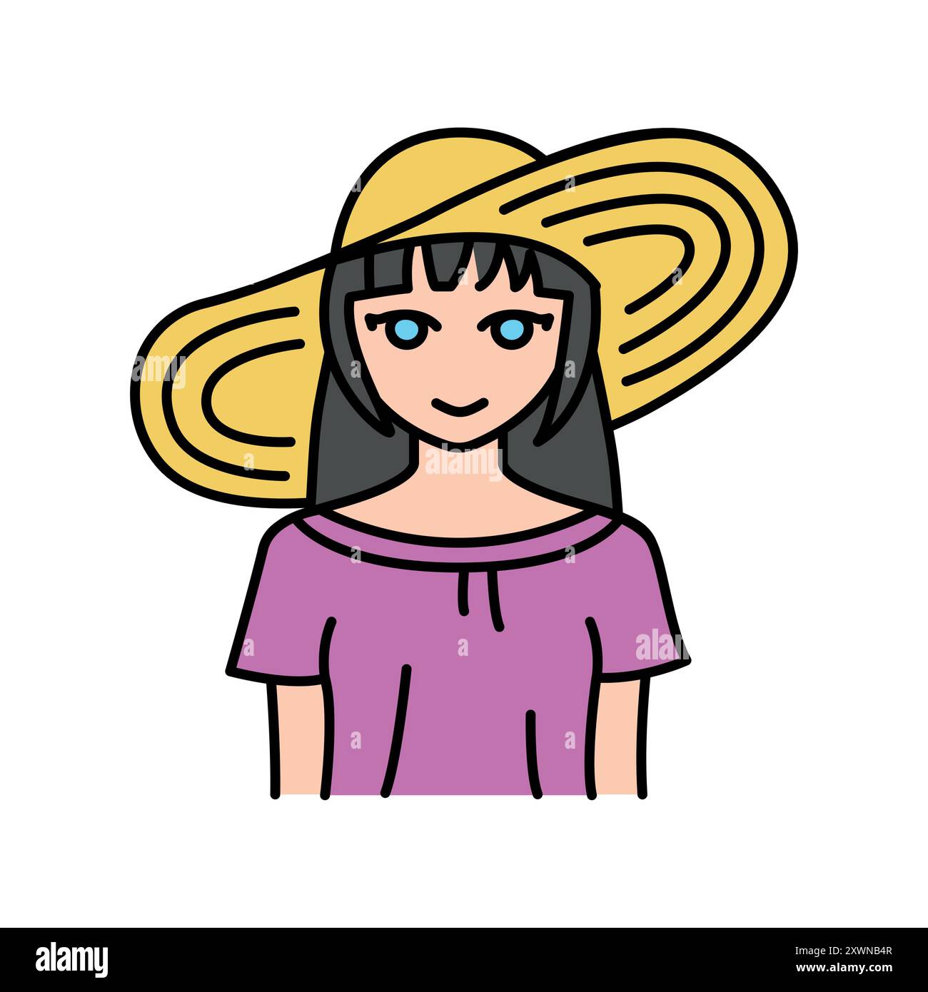 Adventure-Genre des Manga-Farblinien-Symbols. Charakter im Anime-Stil. Vektorisoliertes Element. Bearbeitbare Kontur. Stock Vektor