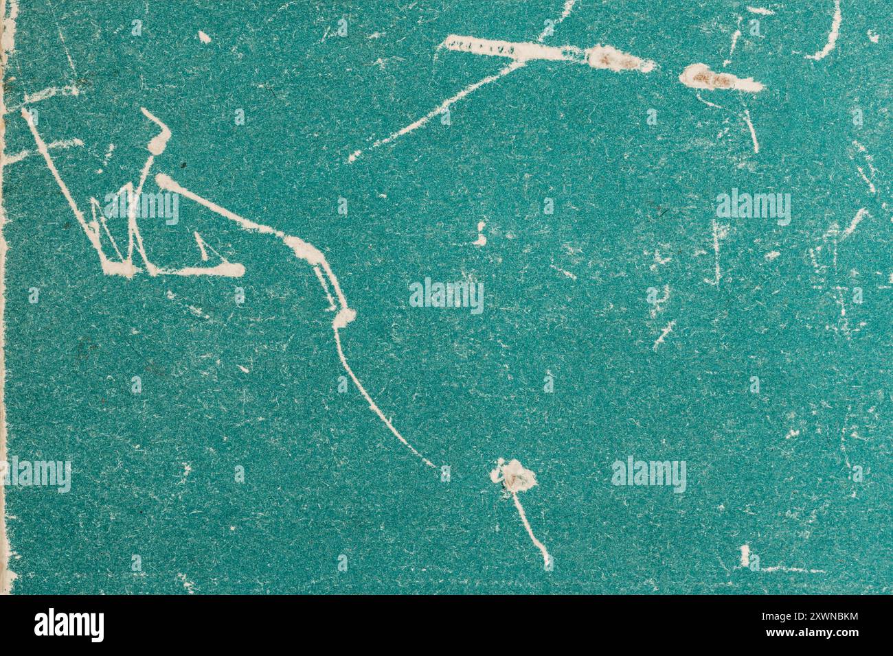 Strukturierte grüne Papieroberfläche mit Kratzern, natürlicher Hintergrund Stockfoto