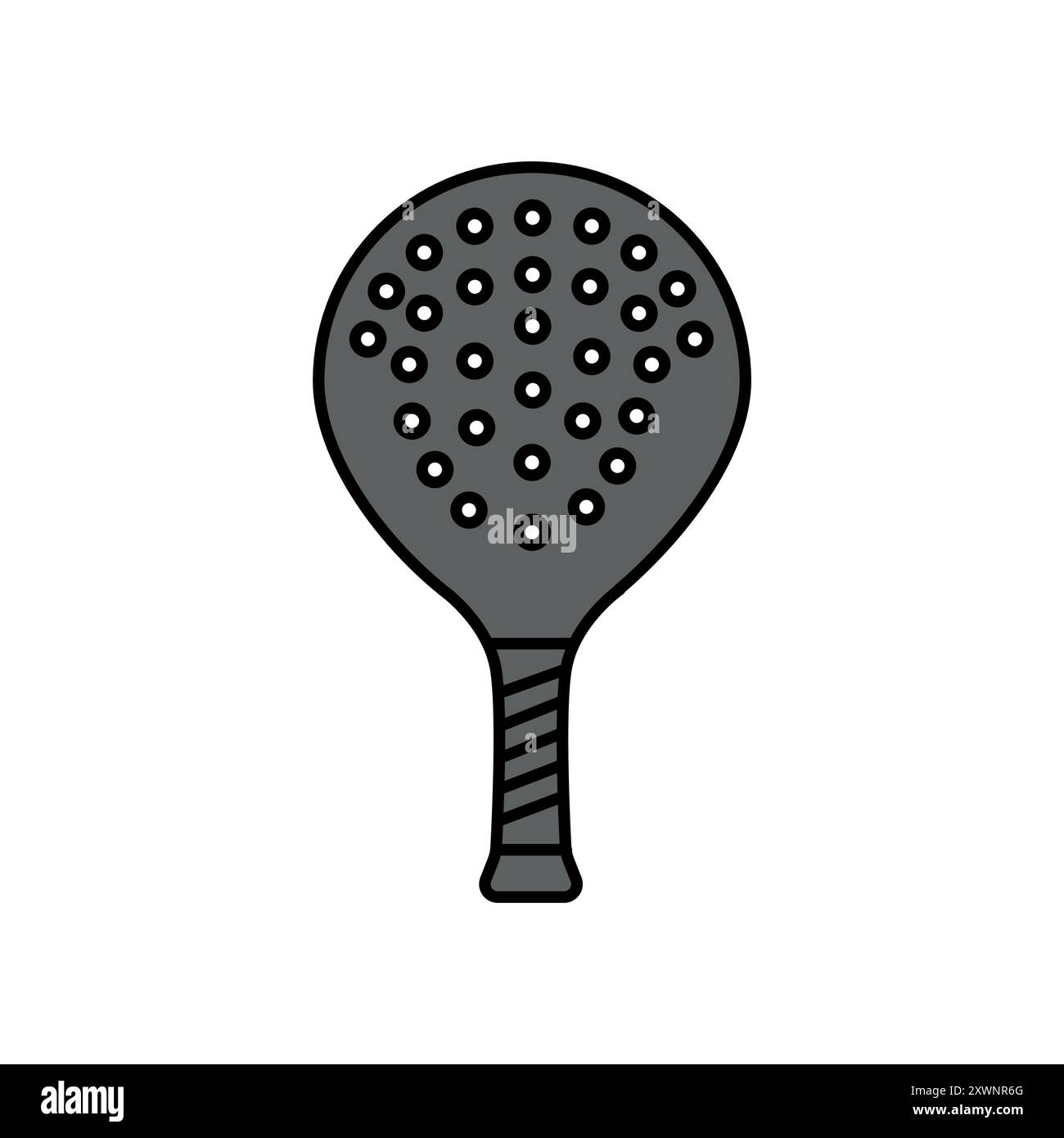 Plattformtennis-Racket-Linie, schwarzes Symbol. Signieren Sie für Webseite, mobile App, Schaltfläche, Logo. Schaltfläche Vektorisoliert. Bearbeitbare Kontur. Stock Vektor
