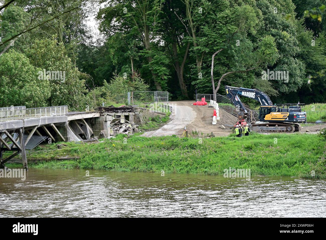 Im Vereinigten Königreich - Abriss der „Old Tramway Bridge“ Preston als Teil des „Levelling up Fund“ Stockfoto