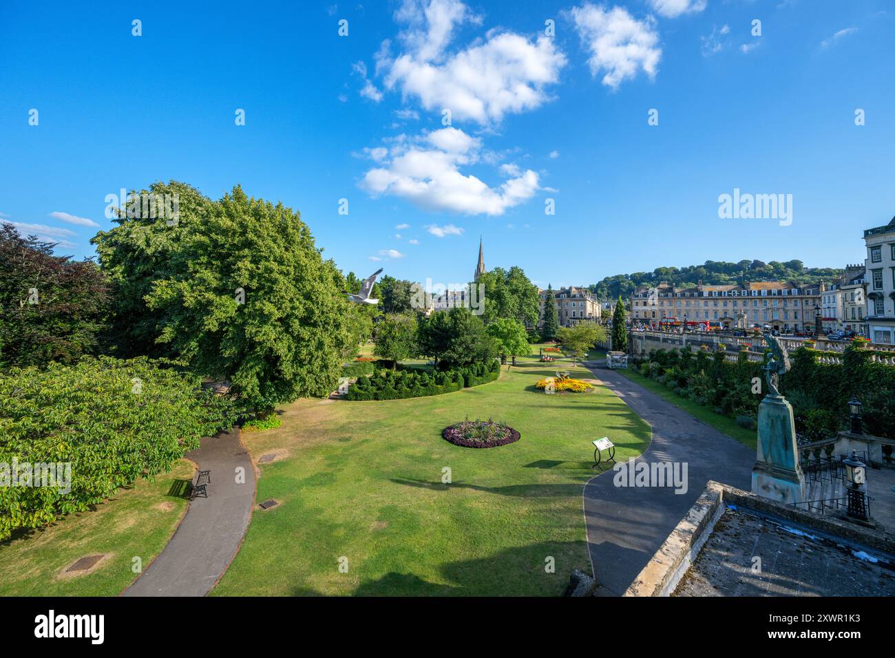 Parade Gardens am Ufer des Flusses Avon, Bath, Somerset, England, Großbritannien Stockfoto