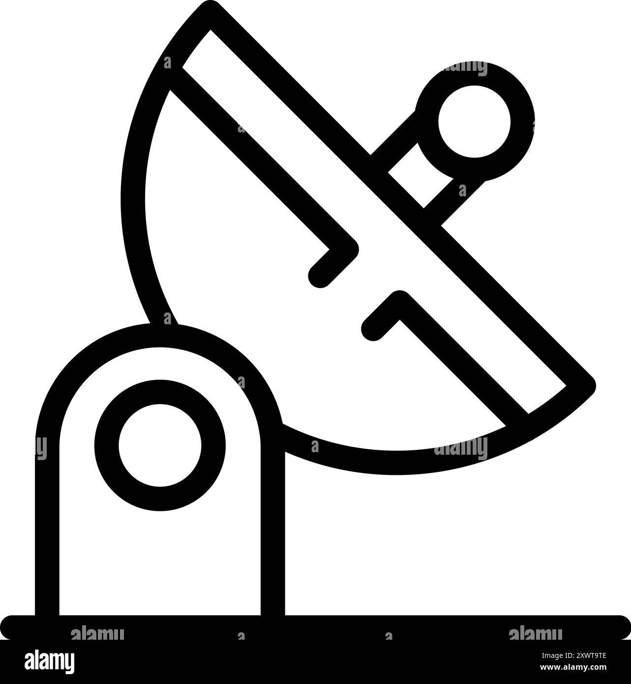 Parabolantenne, Empfangssignal für Rundfunkkommunikation Stock Vektor