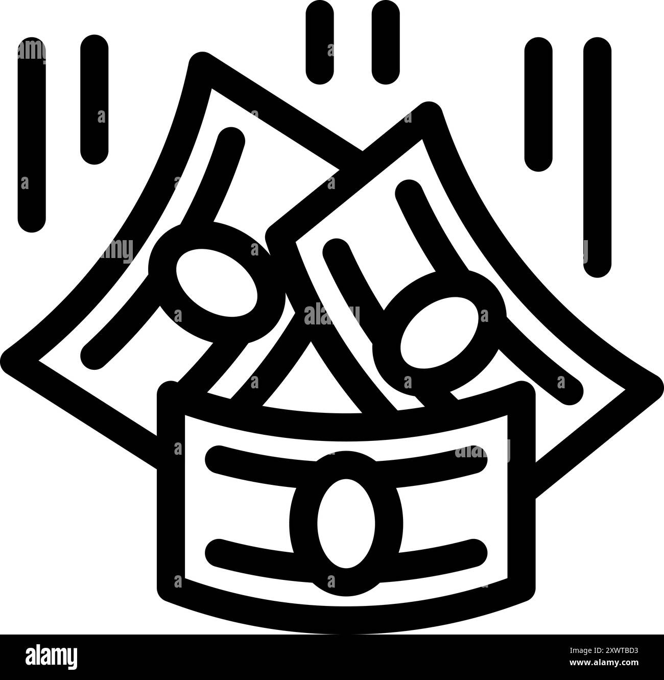 Das Konzept des Geldfallens, das Symbol des Geldflusses, das Symbol der Finanzkrise, Geschäftsverlust, Konkurs Stock Vektor