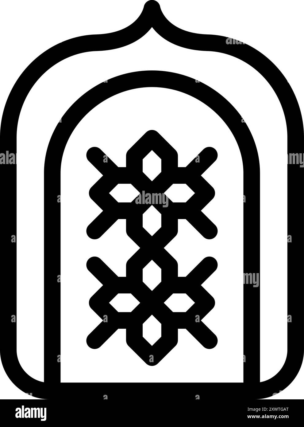 Traditionelle usbekische Tür mit einem fesselnden Design mit komplexen geometrischen Mustern, die das reiche kulturelle Erbe usbekistans widerspiegeln Stock Vektor