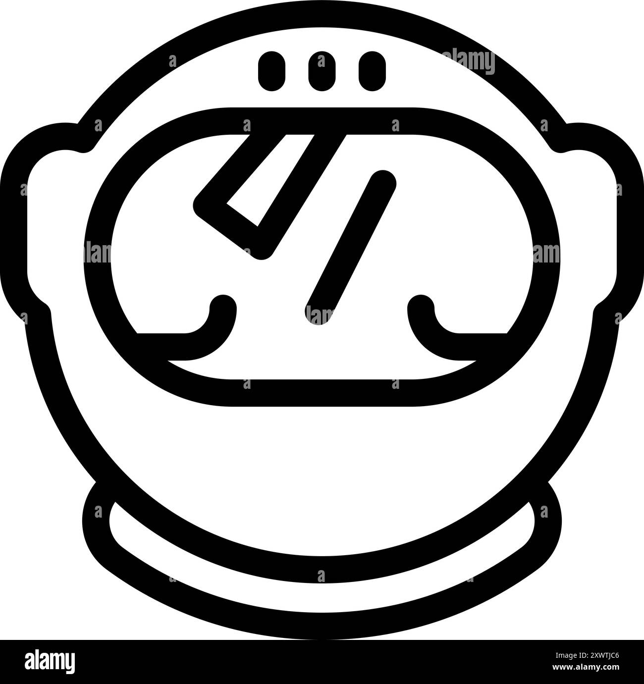 Auffällige Line Art-Ikone des Helms eines Astronauten, der Licht reflektiert Stock Vektor