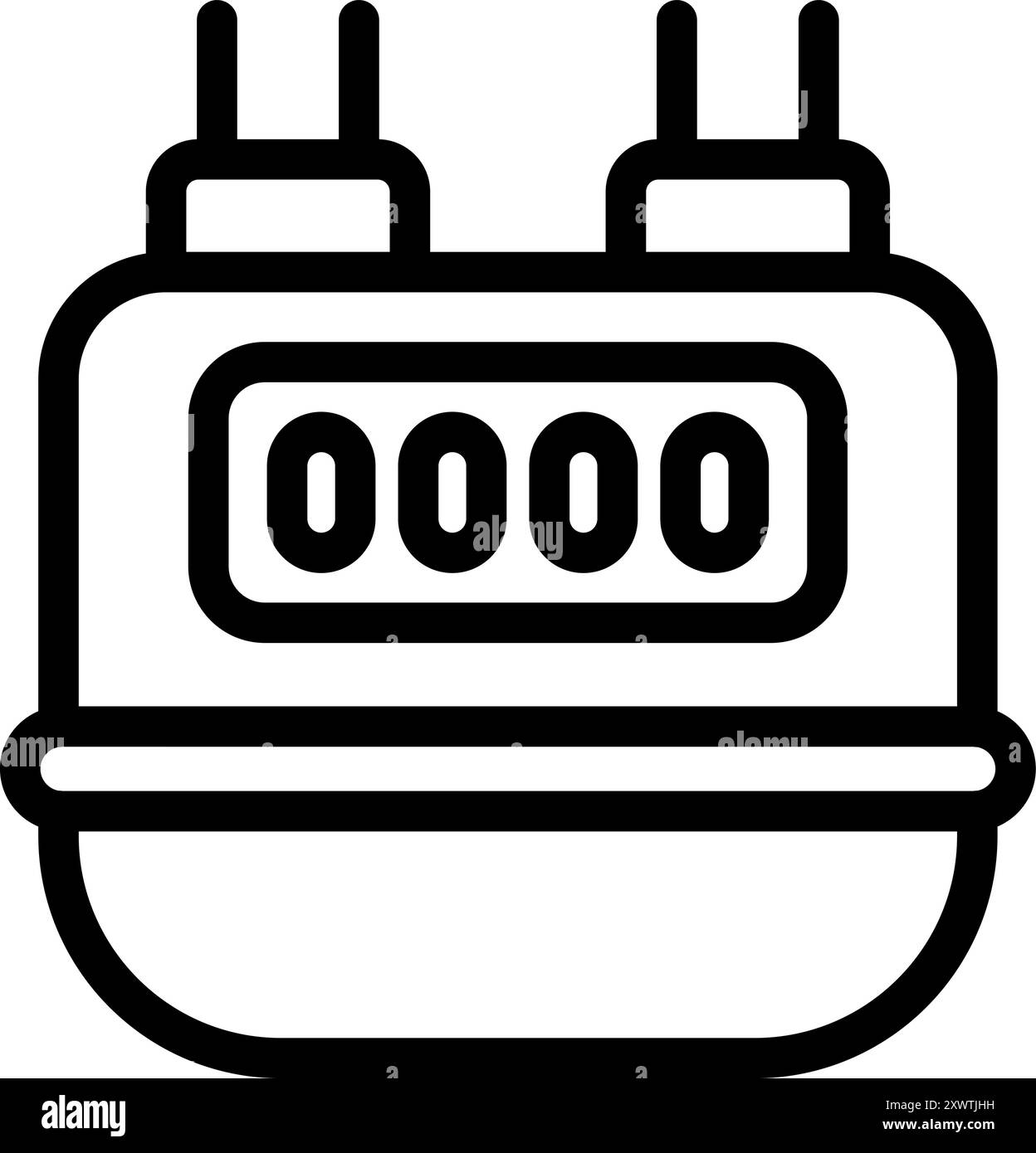 Einfache Darstellung eines elektrischen Messgeräts, das den Nullverbrauch anzeigt und die Energieeffizienz anzeigt Stock Vektor