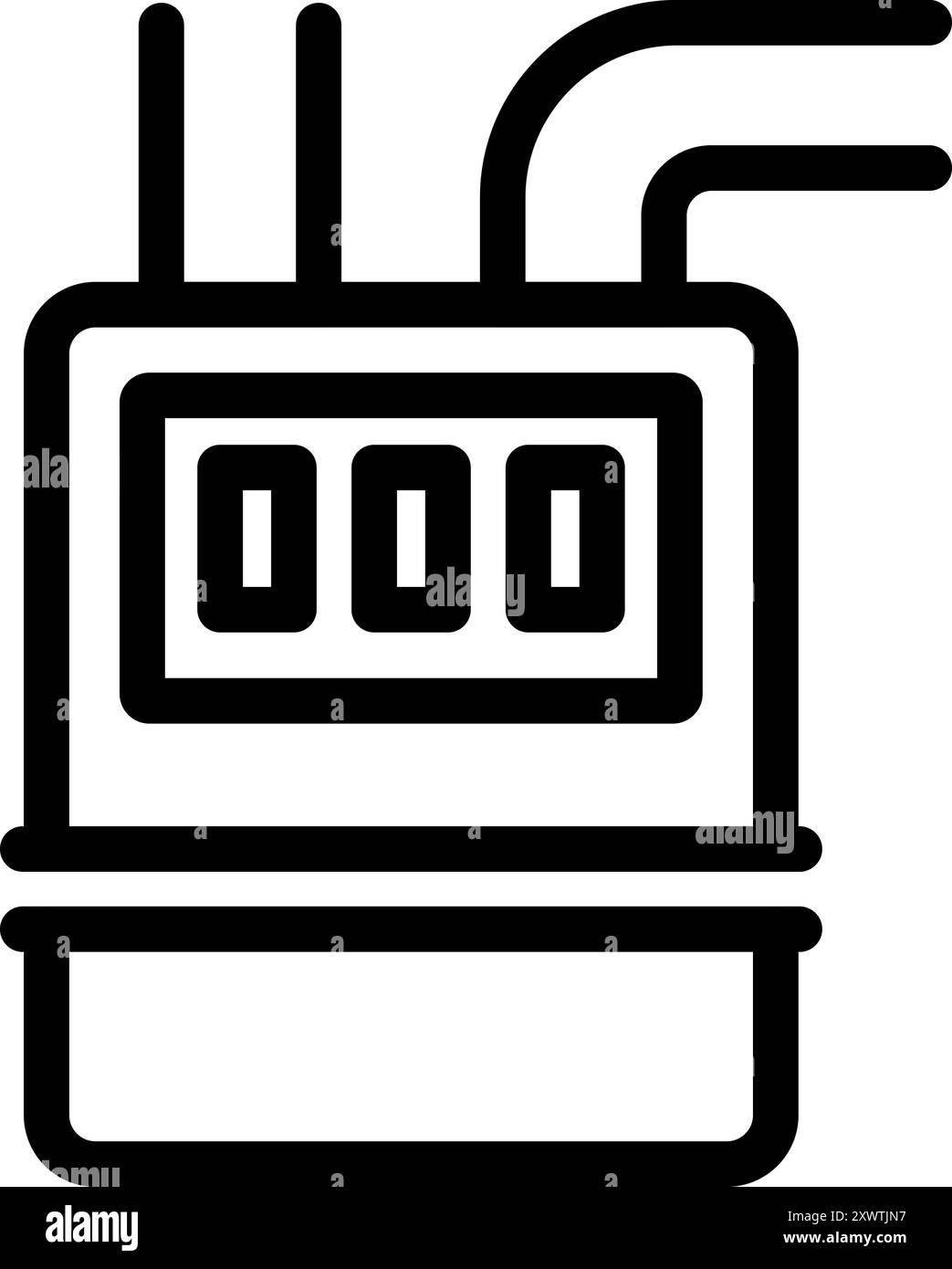 Einfaches Umrisssymbol eines elektrischen Zählers, das den Stromverbrauch zählt Stock Vektor