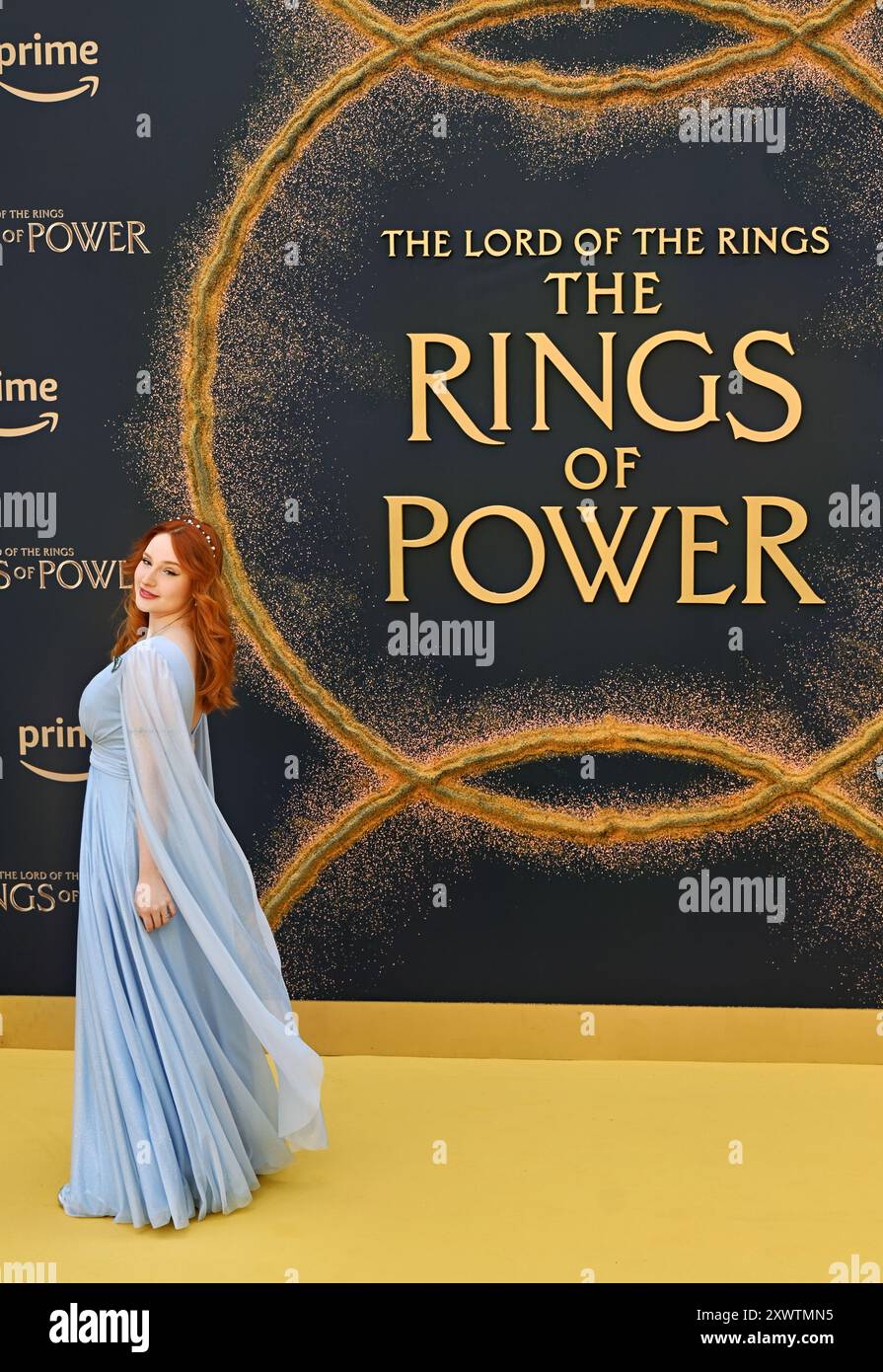 LONDON, GROSSBRITANNIEN. August 2024. Der Charater The Rings of Power nimmt an der Weltpremiere von The Lord of the Rings: The Rings of Power Teil – Staffel 2 im BFI SOUTHBANK in London, Großbritannien. (Quelle: Siehe Li/Picture Capital/Alamy Live News Stockfoto