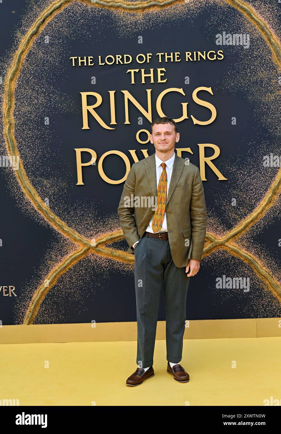 LONDON, GROSSBRITANNIEN. August 2024. Charlie Rix nimmt an der Weltpremiere von The Lord of the Rings: The Rings of Power – Staffel 2 im BFI SOUTHBANK in London Teil. (Quelle: Siehe Li/Picture Capital/Alamy Live News Stockfoto
