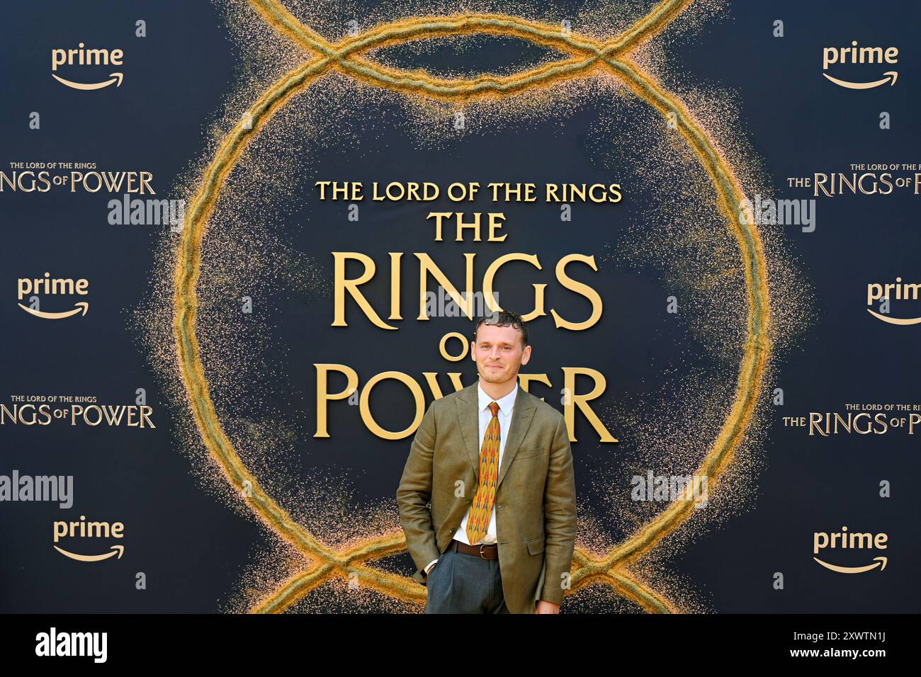 LONDON, GROSSBRITANNIEN. August 2024. Charlie Rix nimmt an der Weltpremiere von The Lord of the Rings: The Rings of Power – Staffel 2 im BFI SOUTHBANK in London Teil. (Quelle: Siehe Li/Picture Capital/Alamy Live News Stockfoto