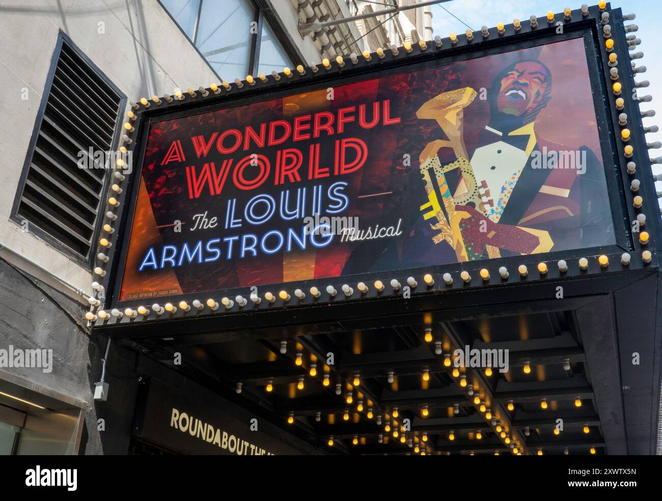 „A Wonderful World: The Louis Armstrong Musical“ im Studio 54 Theater, 2024, New York City, USA Stockfoto