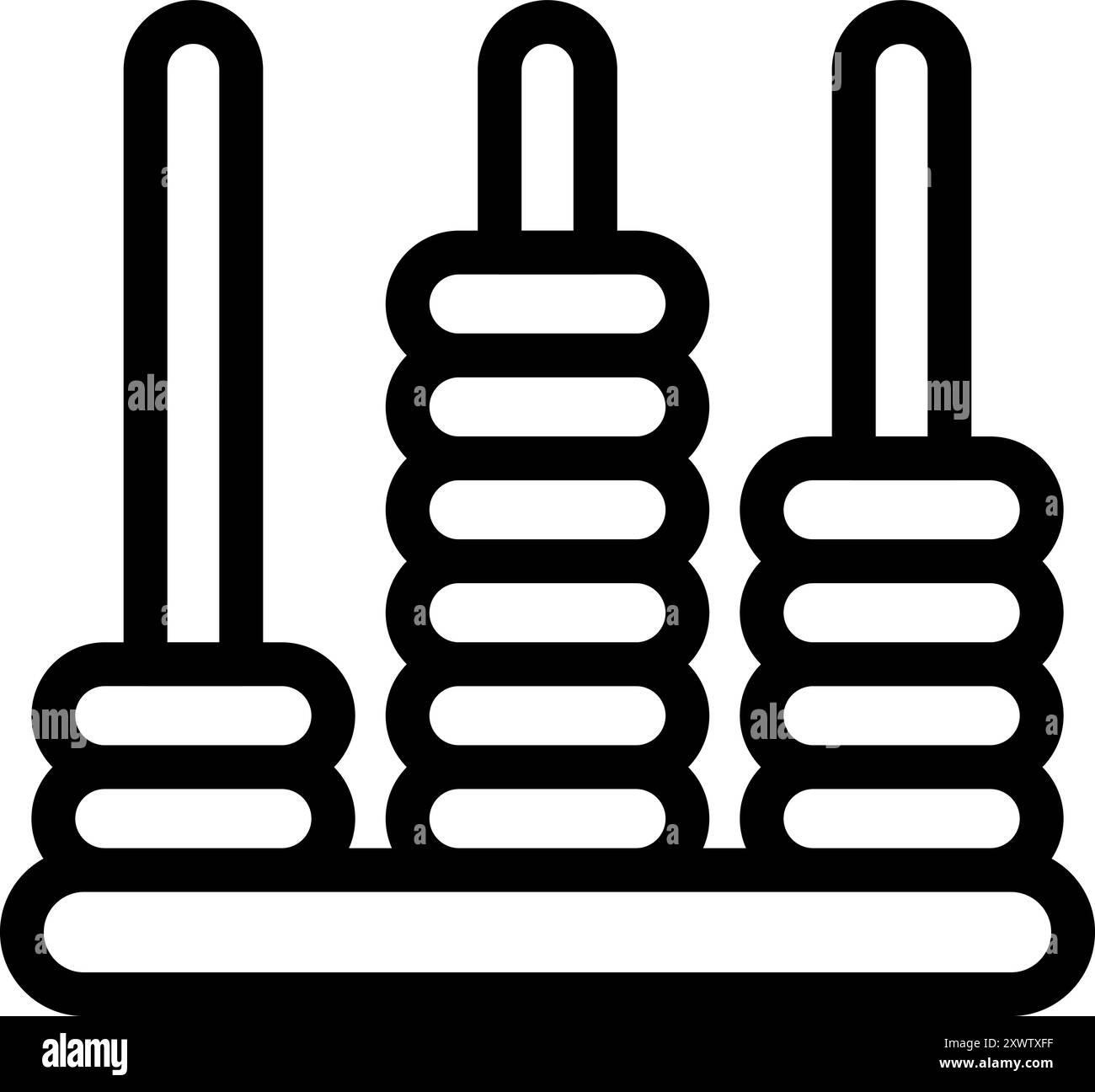 Dieses Symbol eines Abakus eignet sich perfekt für Projekte im Zusammenhang mit Bildung, Mathematik oder Zählen Stock Vektor